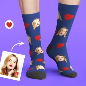 20% Off Custom Emoticons Face Socks 3D Preview Gifts for Her Love Heart 4 Colors