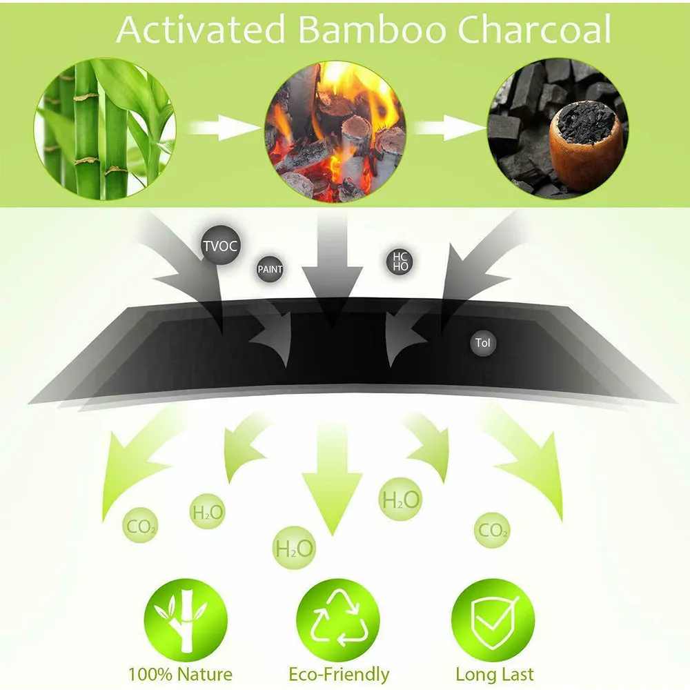 5PCS Air Purifying Bags Activated Bamboo Charcoal Freshener for Car, Home & Shoes 200g