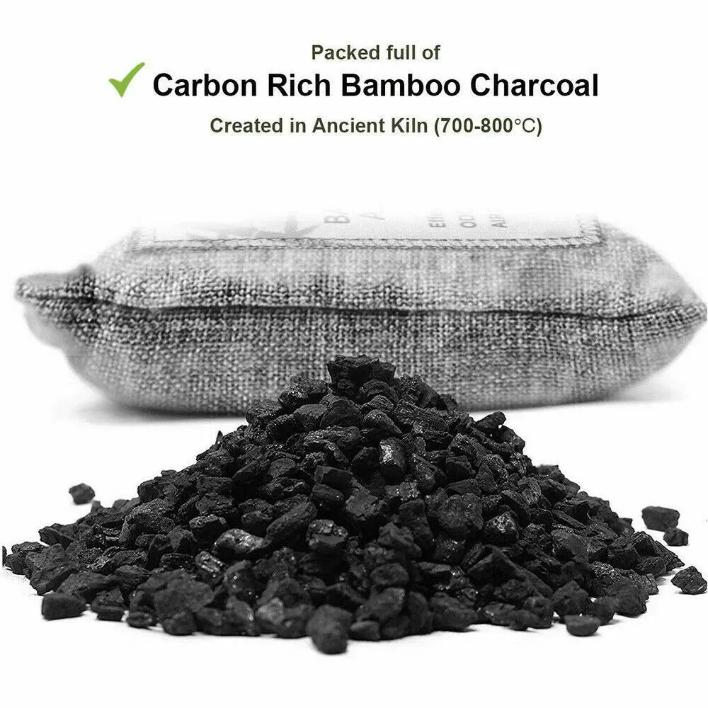5PCS Air Purifying Bags Activated Bamboo Charcoal Freshener for Car, Home & Shoes 200g