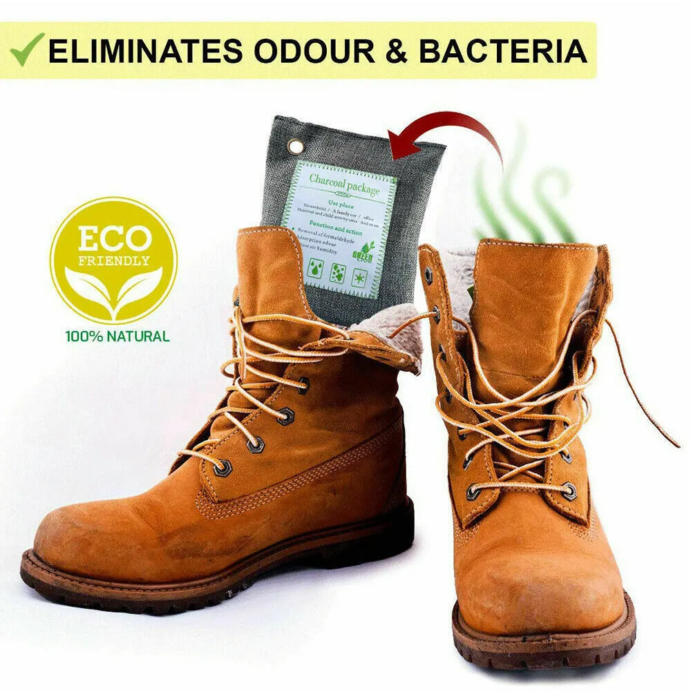 5PCS Air Purifying Bags Activated Bamboo Charcoal Freshener for Car, Home & Shoes 200g
