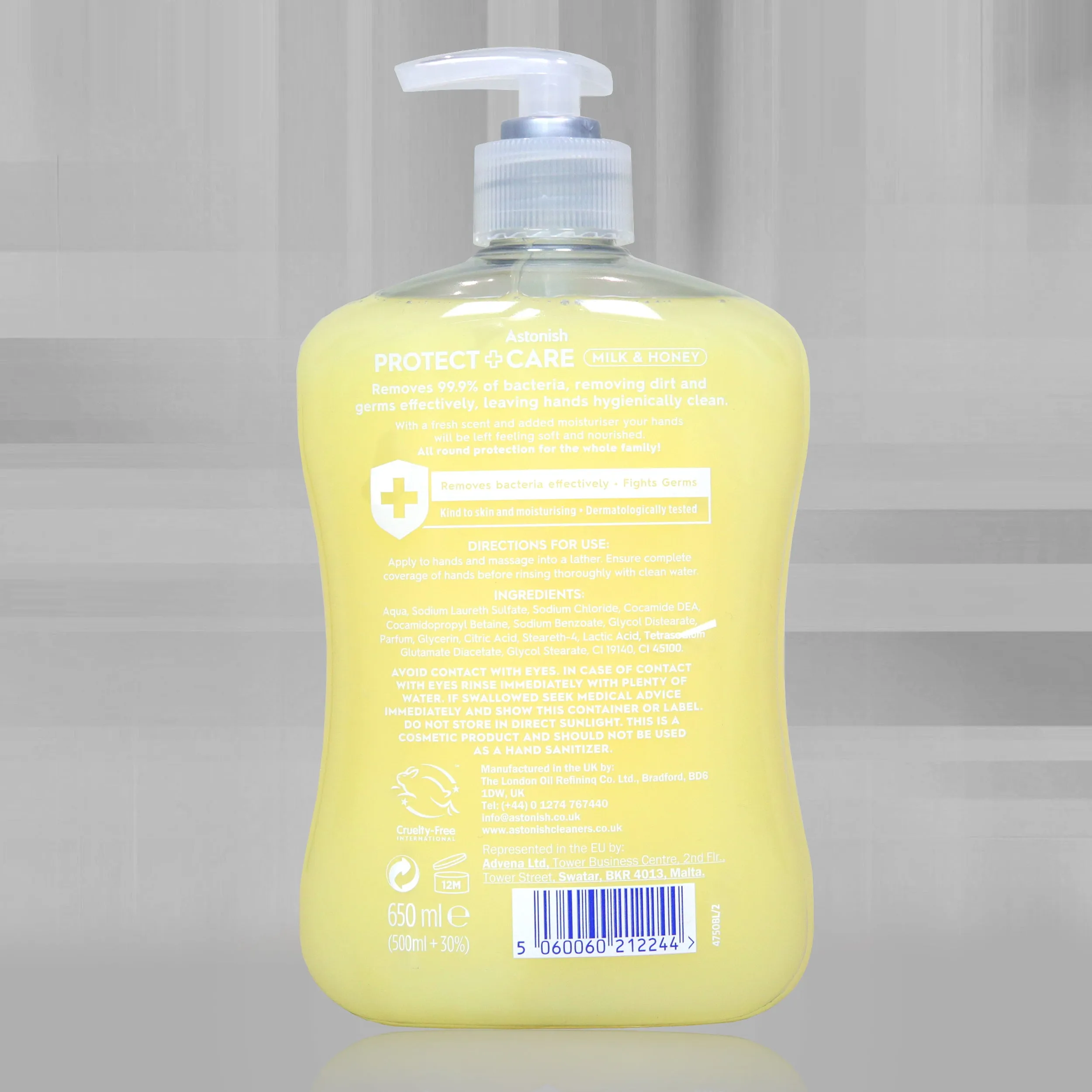 Astonish Protect   Care Antibacterial Handwash with Milk & Honey 650ml