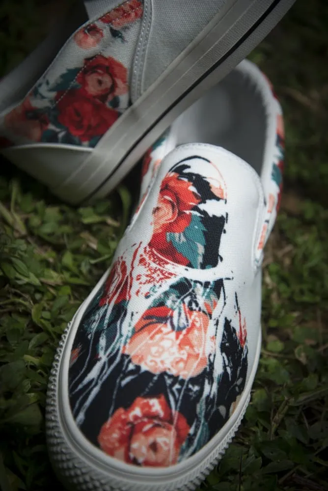 Biggie Floral Print Canvas Men's Slip On Low-Top
