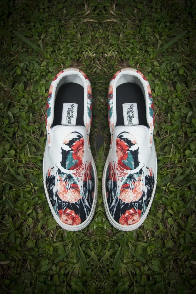 Biggie Floral Print Canvas Men's Slip On Low-Top
