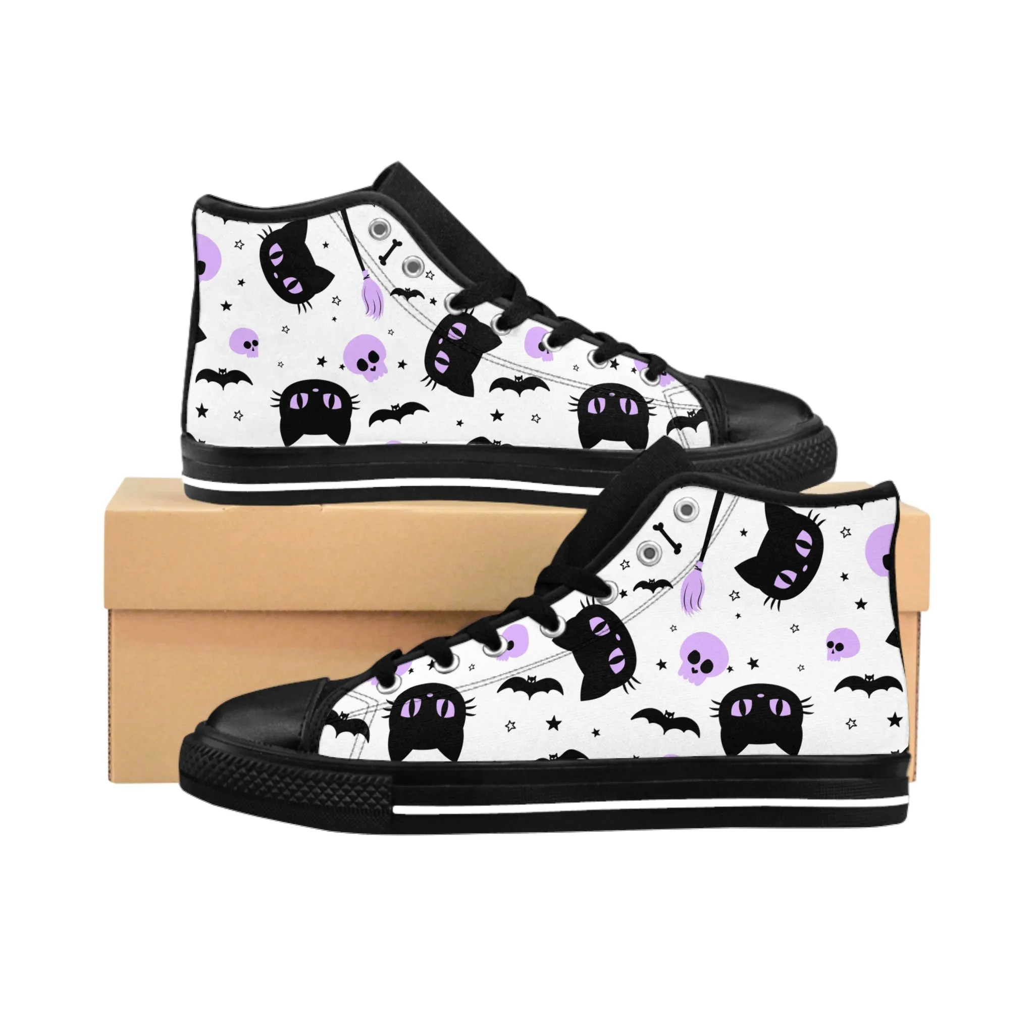 Black Witch Cats Men's Classic Sneakers
