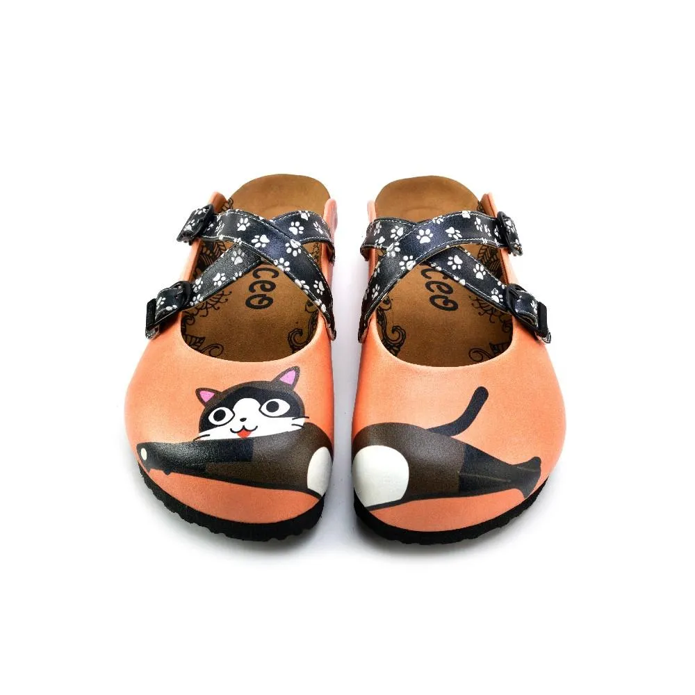 Blush Cat Cross-Strap Clogs - WCAL180