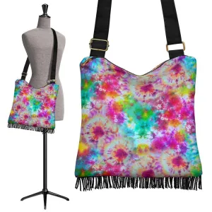 Boho Bag (Canvas) - Tie Dye Design #104 | Hobo Slouchy Bag Crossbody, Shoulder Bags for Women Hobo, Pattern Hobo Bag, Boho Hobo Bag