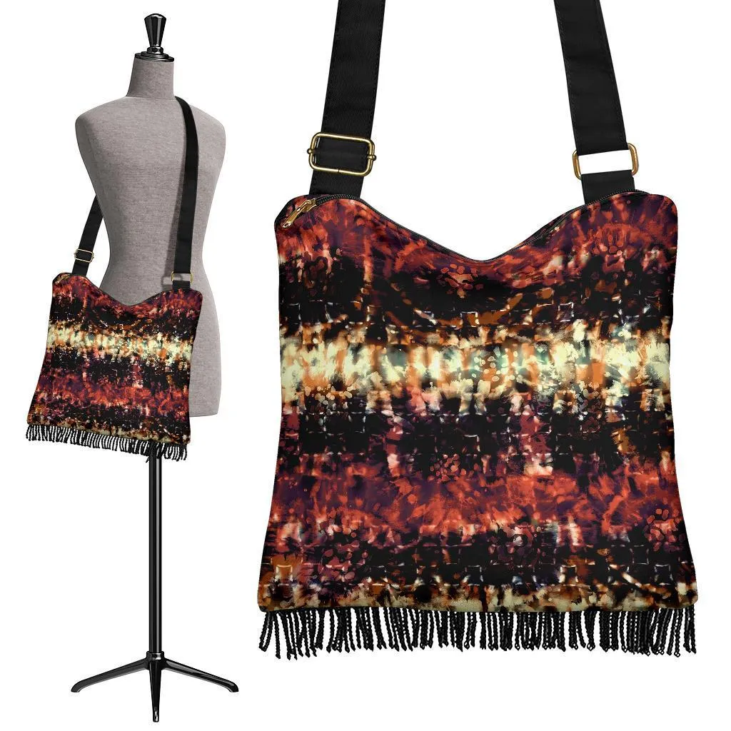 Boho Bag (Canvas) - Tie Dye Design #114 | Hobo Slouchy Bag Crossbody, Shoulder Bags for Women Hobo, Pattern Hobo Bag, Boho Hobo Bag
