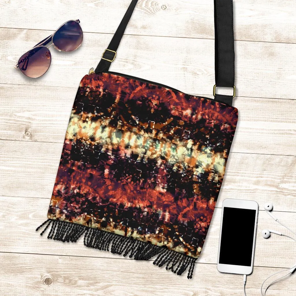 Boho Bag (Canvas) - Tie Dye Design #114 | Hobo Slouchy Bag Crossbody, Shoulder Bags for Women Hobo, Pattern Hobo Bag, Boho Hobo Bag