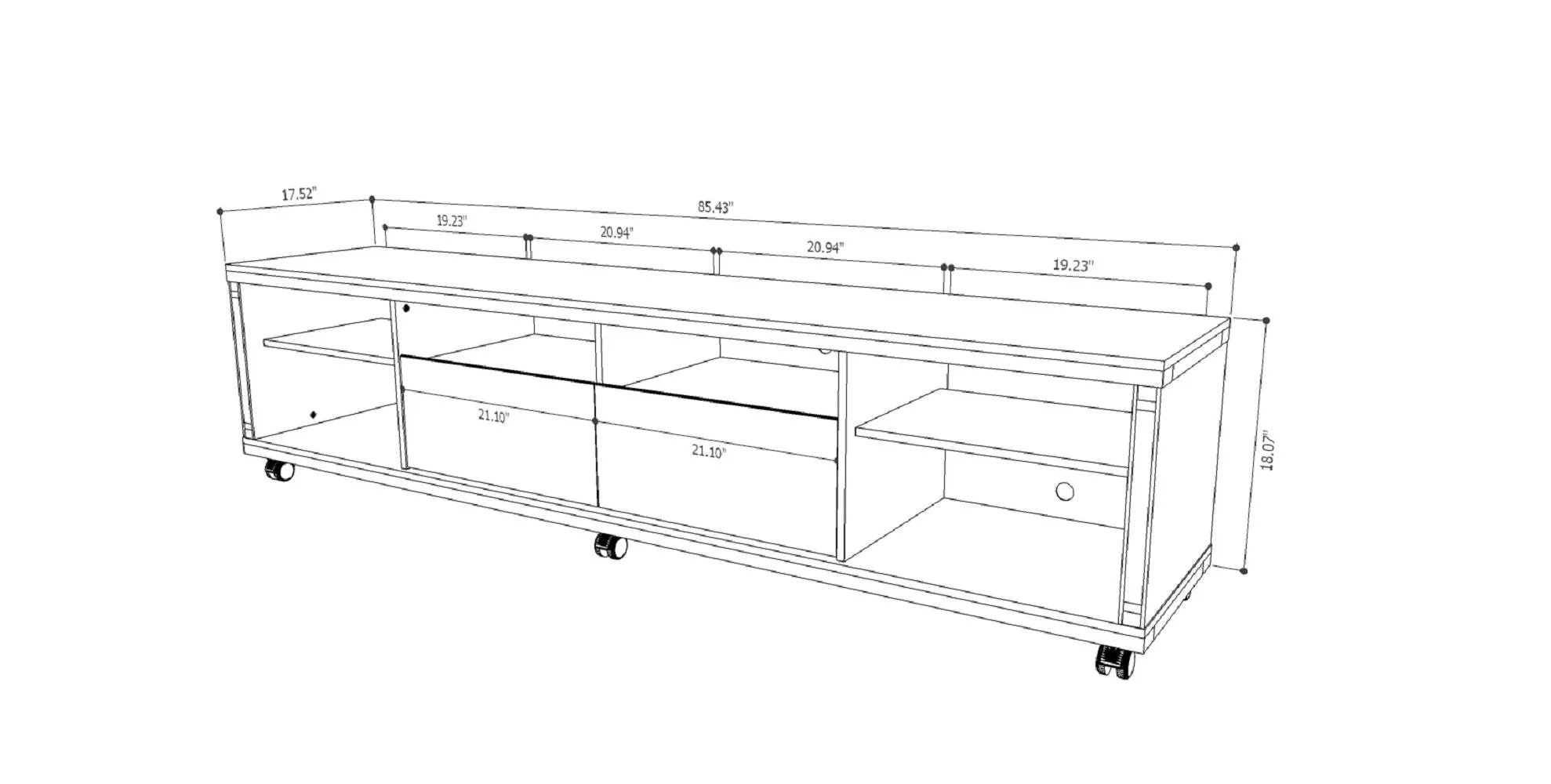 Cabrini TV Stand and Floating Wall TV Panel with LED Lights 2.2 in White Gloss