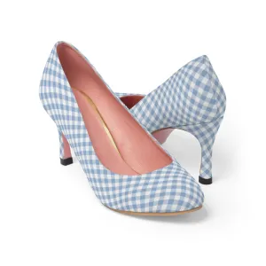 Cerulean Gingham Heels