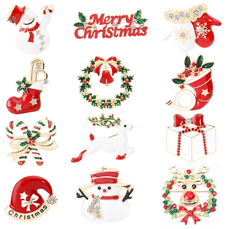 Christmas Brooch Pin Set 12Pcs