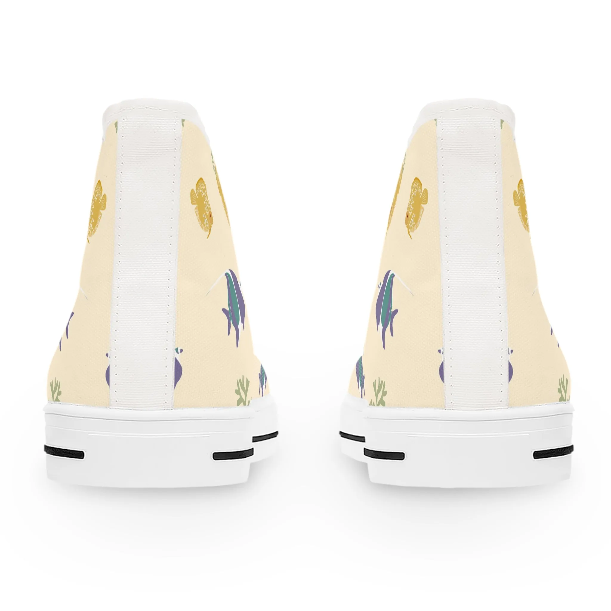 Colorful Fish Background Women's High Top Sneakers