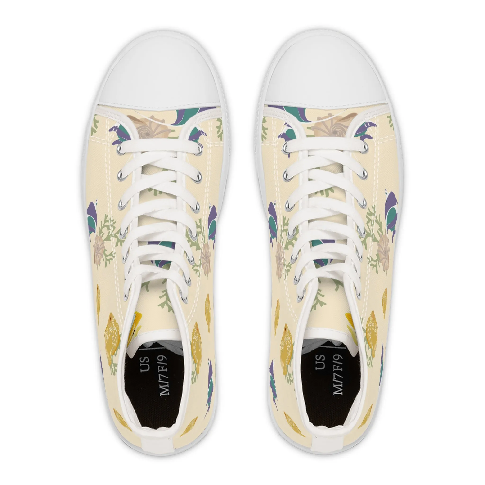 Colorful Fish Background Women's High Top Sneakers