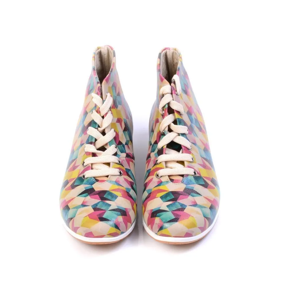Colorful Pattern Short Boots LND1139
