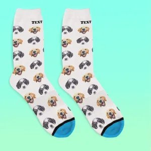 Custom Face Socks 3D Digital Printed Socks Add Pictures and Name - Comic Style