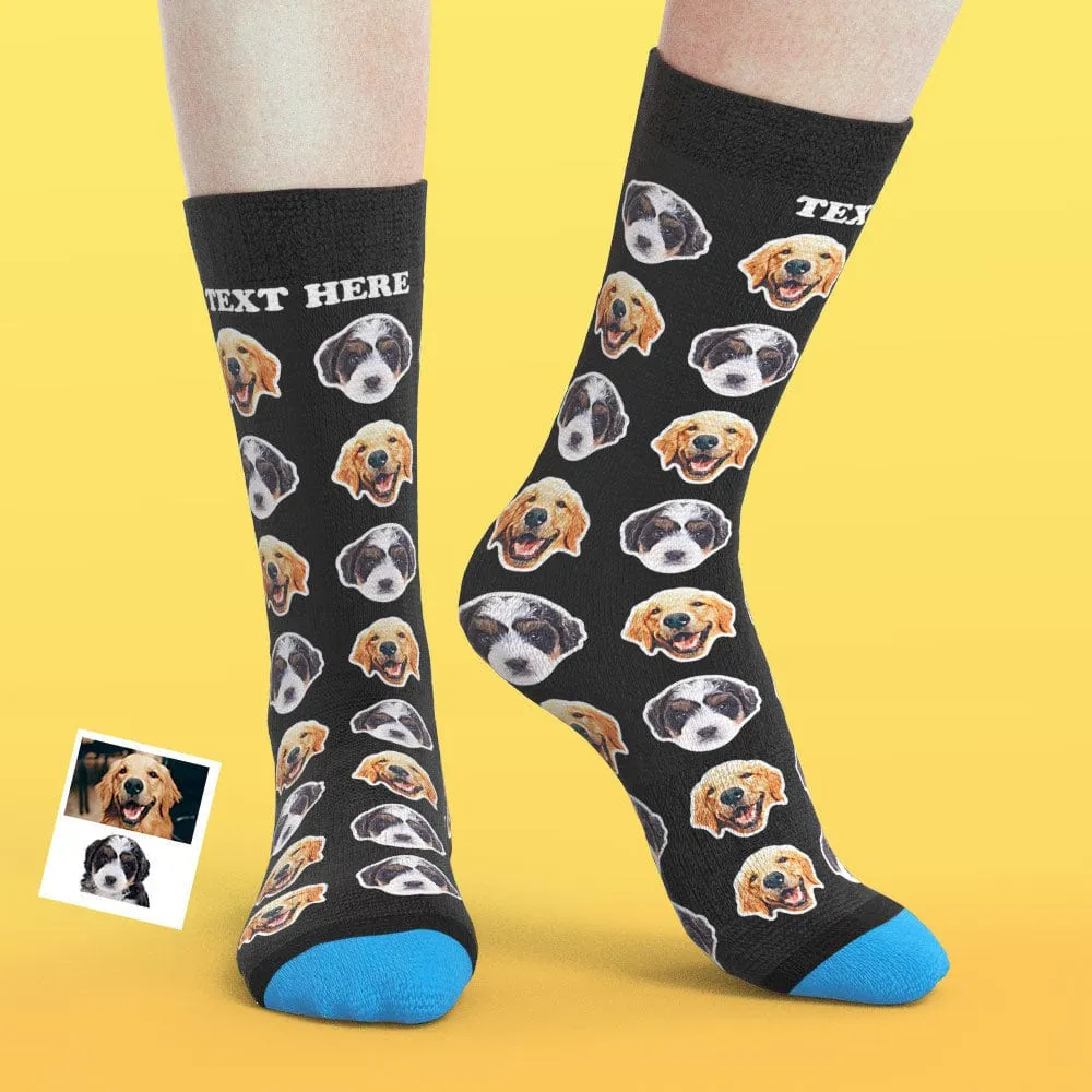 Custom Face Socks 3D Digital Printed Socks Add Pictures and Name - Comic Style