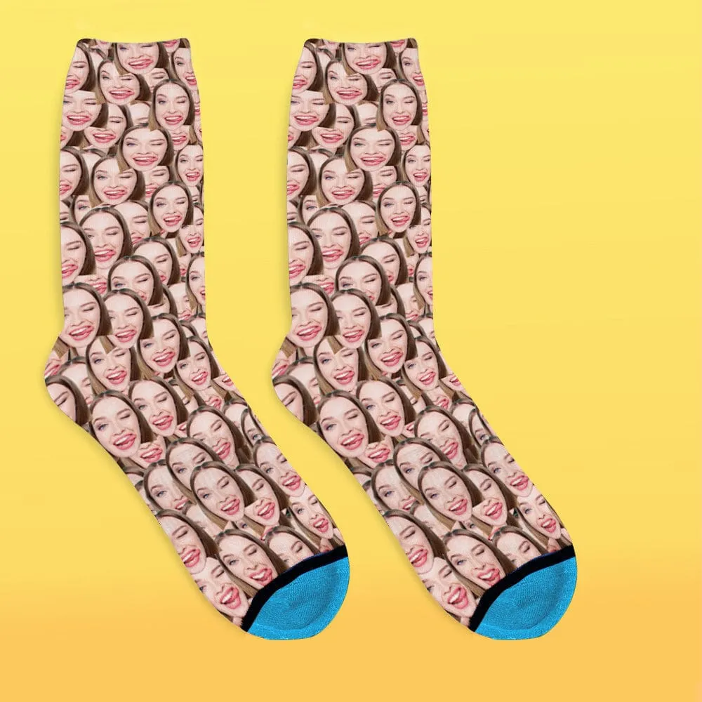 Custom Face Socks 3D Digital Printed Socks Add Pictures and Name - Face Mash