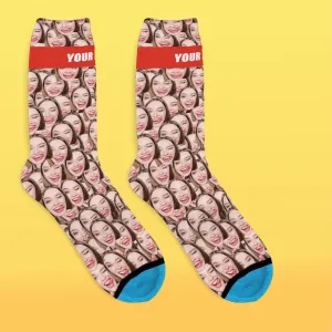 Custom Face Socks 3D Digital Printed Socks Add Pictures and Name - Face Mash