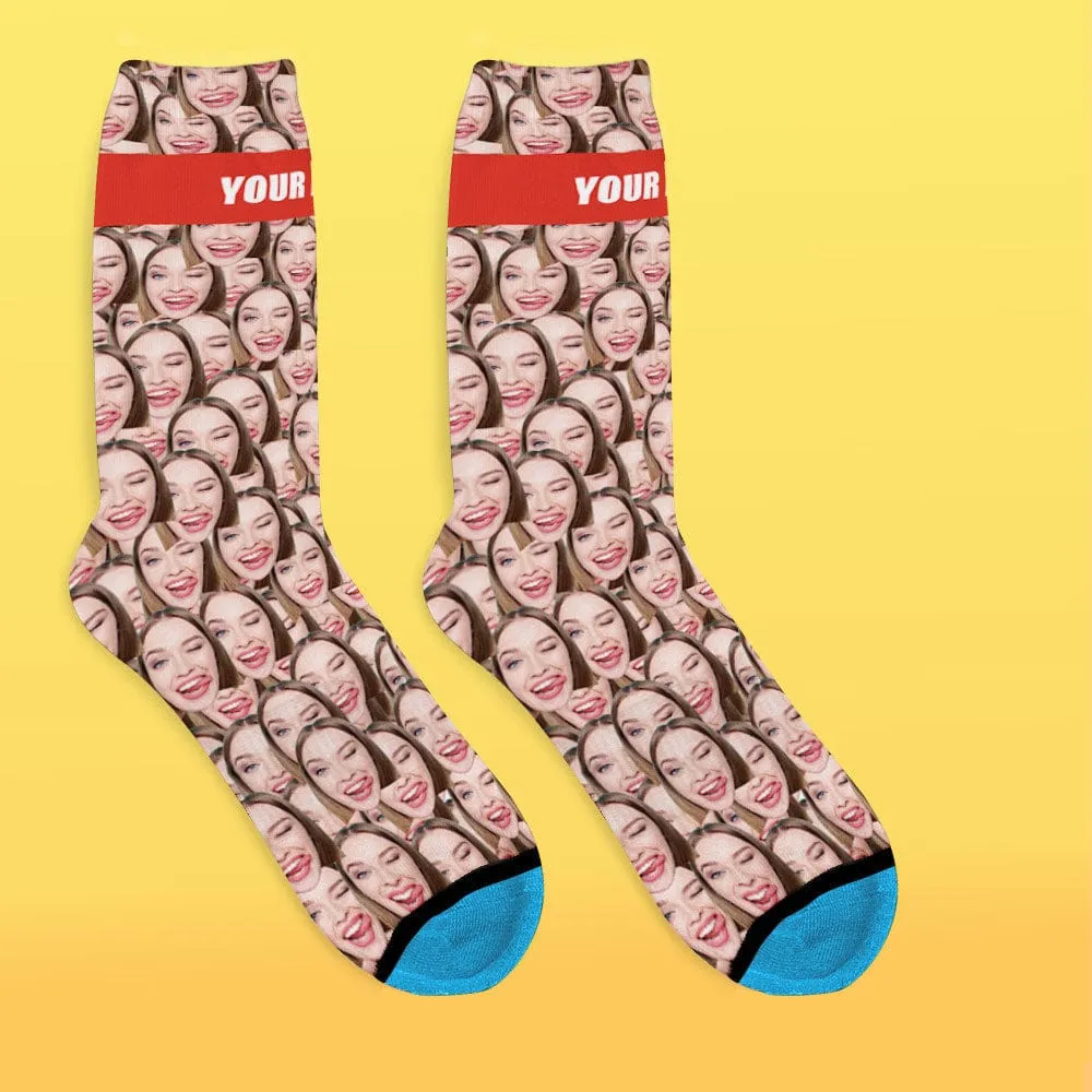 Custom Face Socks 3D Digital Printed Socks Add Pictures and Name - Face Mash