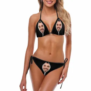 Custom Zipper Bikini Personalized Swimwear Photo Swimsuit Valentine's Day Gifts For Girlfriend