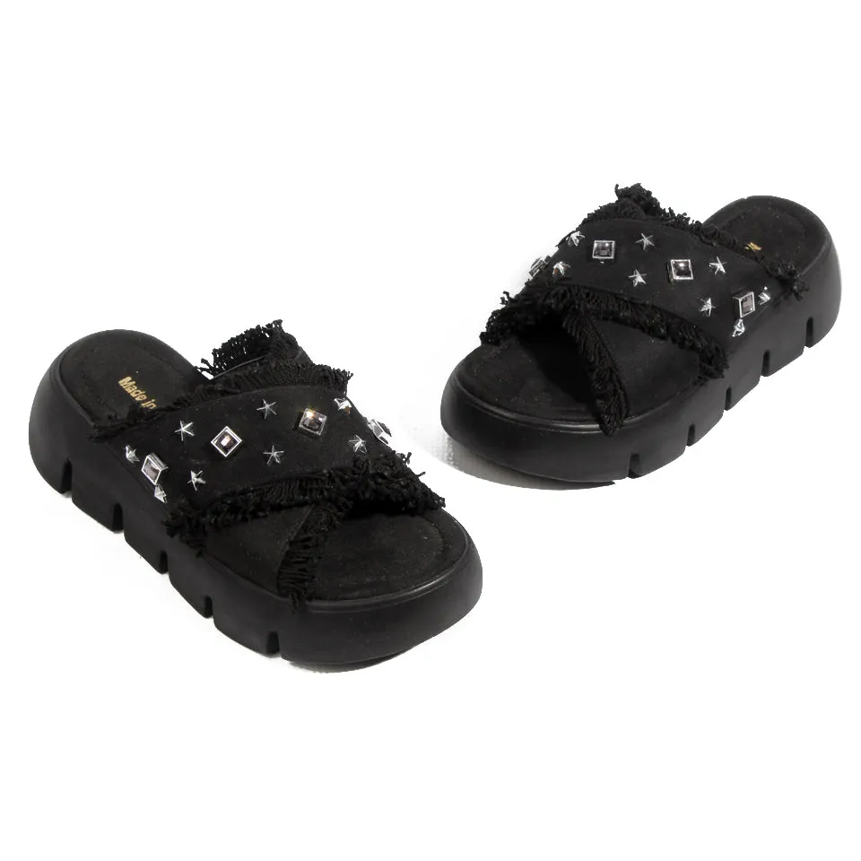 elegent women slipper/ black/ made in turkey -7769