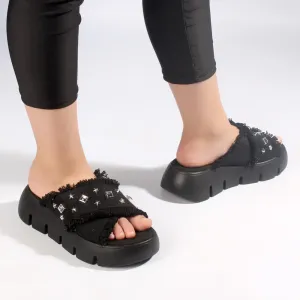 elegent women slipper/ black/ made in turkey -7769