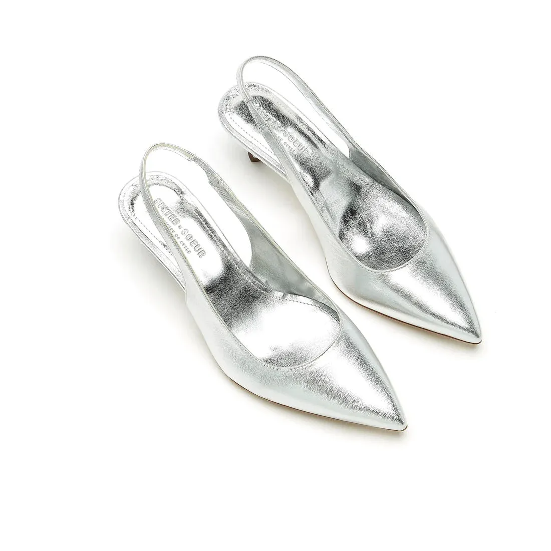 ESME - silver kitten heel