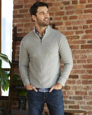 Flag & Anthem Light Grey 1/2 Zip Henryville Mockneck Sweater