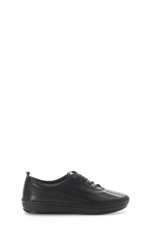 FST Genuine Leather Women's Casual Shoes 164ZA2026 Black - Bowmanville