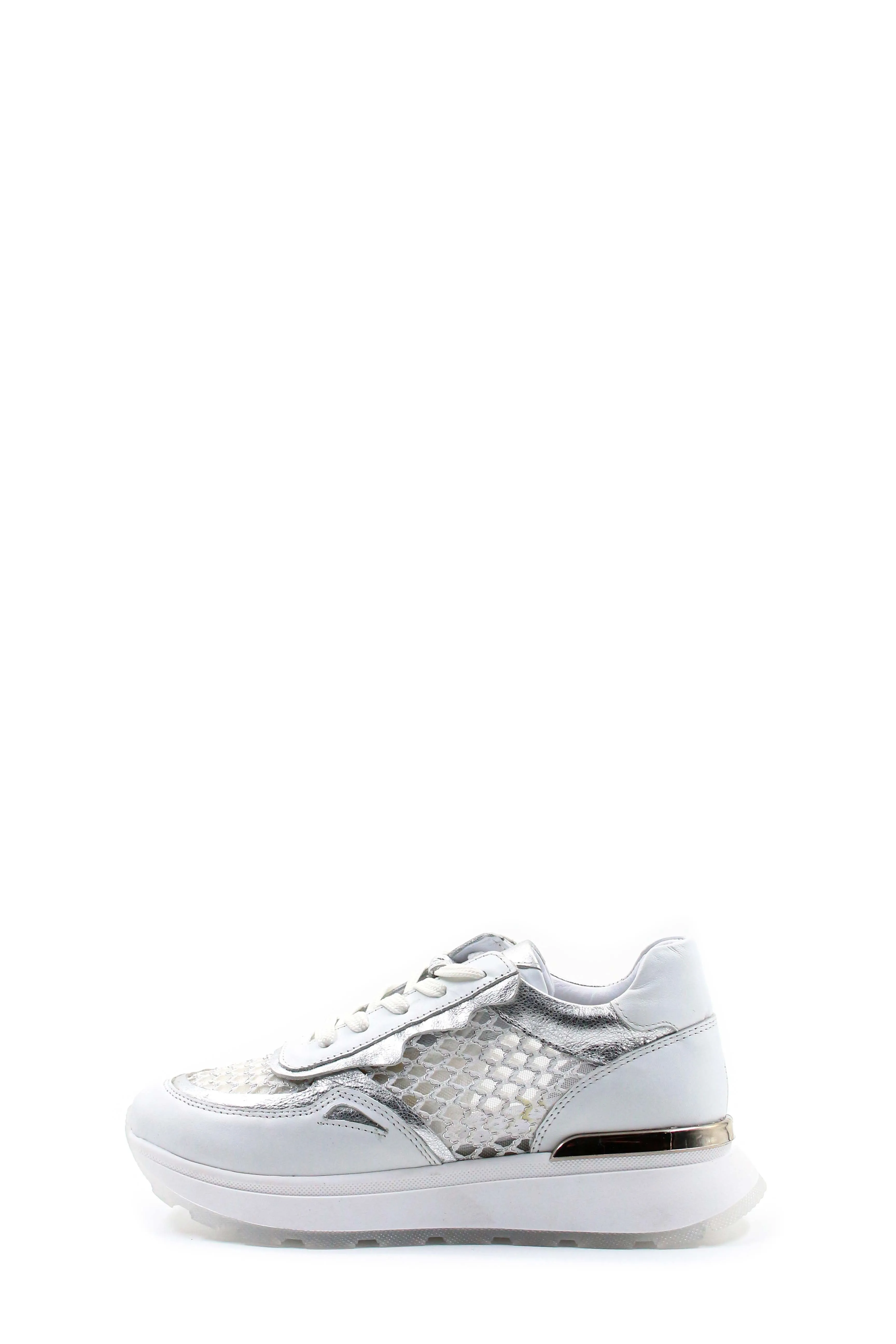 FST Genuine Leather Women's Casual Shoes 757ZA24051 White Silver - Grand Rapids