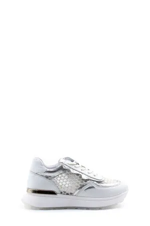 FST Genuine Leather Women's Casual Shoes 757ZA24051 White Silver - Grand Rapids