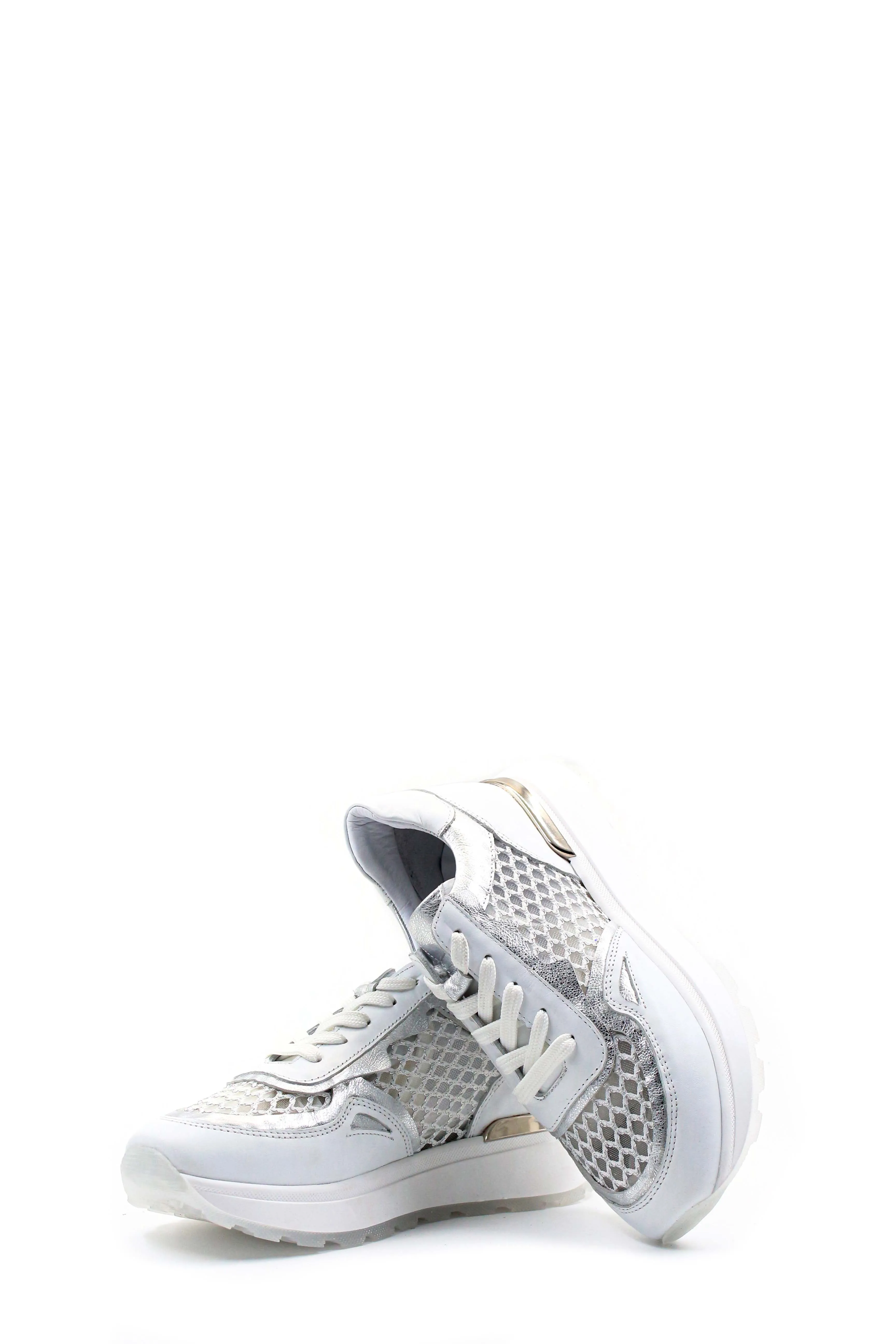 FST Genuine Leather Women's Casual Shoes 757ZA24051 White Silver - Grand Rapids