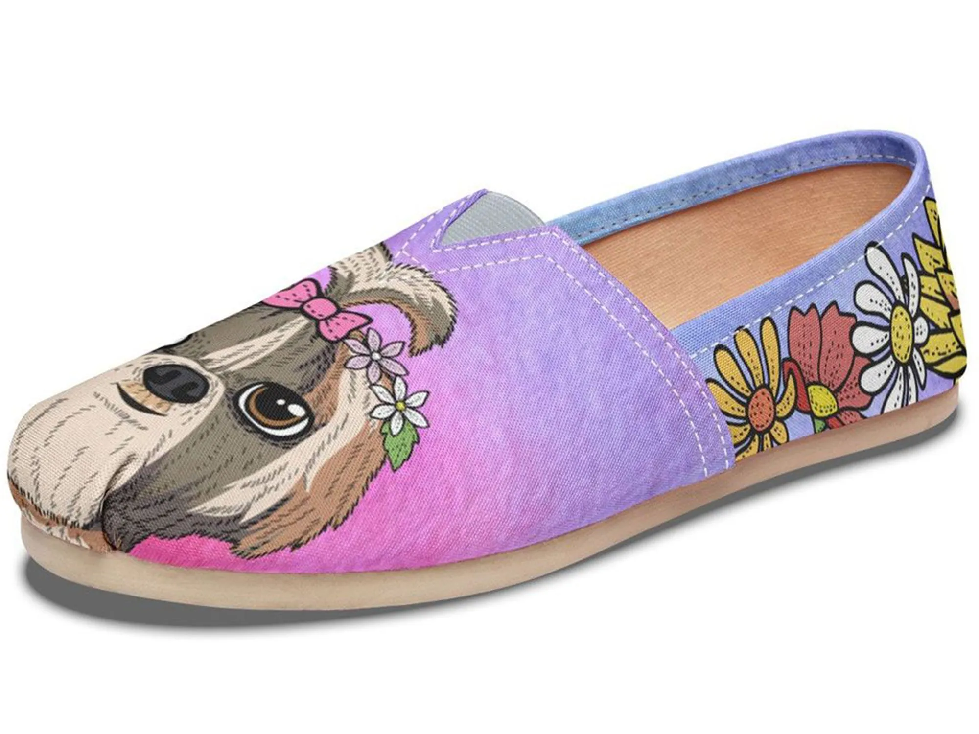 Fun Floral Shih Tzu Casual Shoes