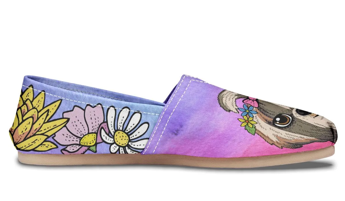 Fun Floral Shih Tzu Casual Shoes