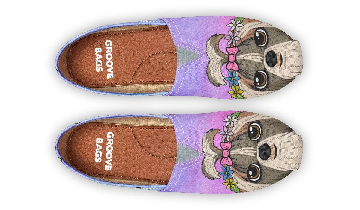 Fun Floral Shih Tzu Casual Shoes