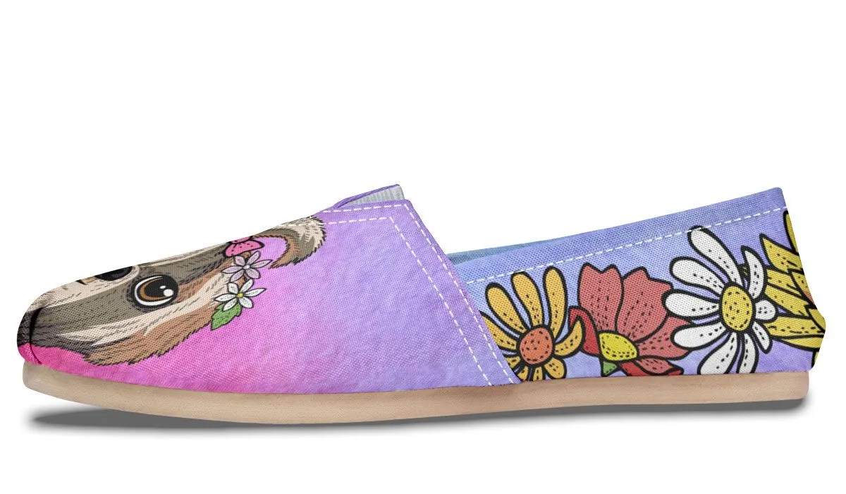 Fun Floral Shih Tzu Casual Shoes