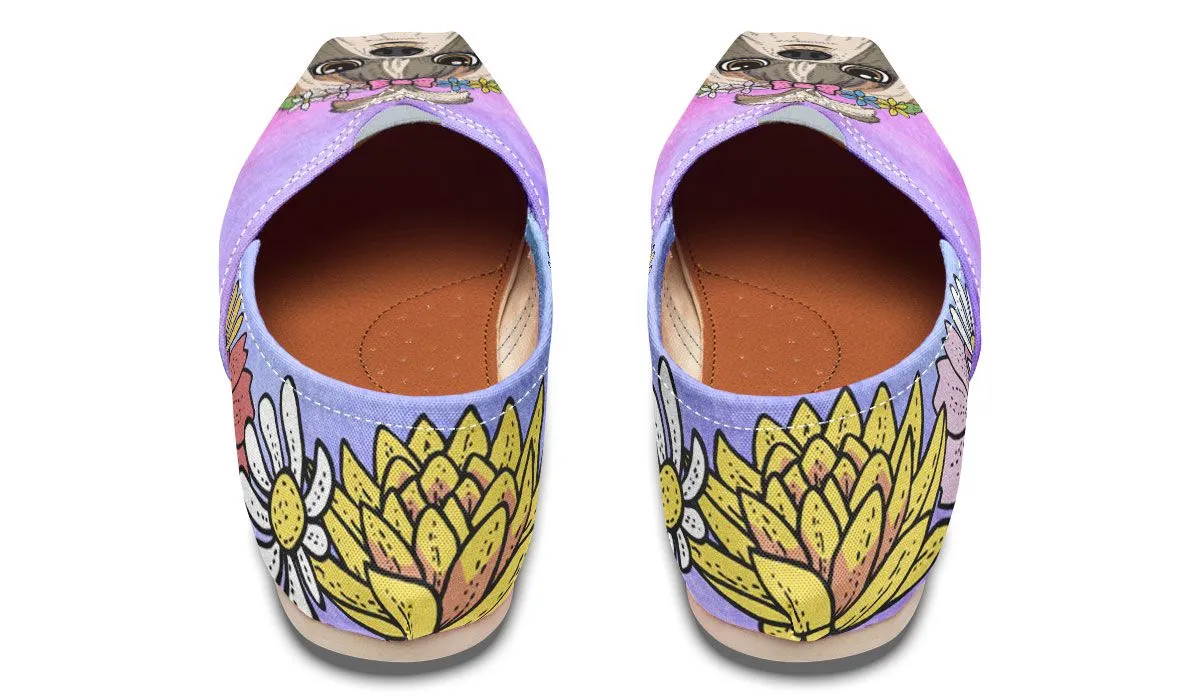 Fun Floral Shih Tzu Casual Shoes