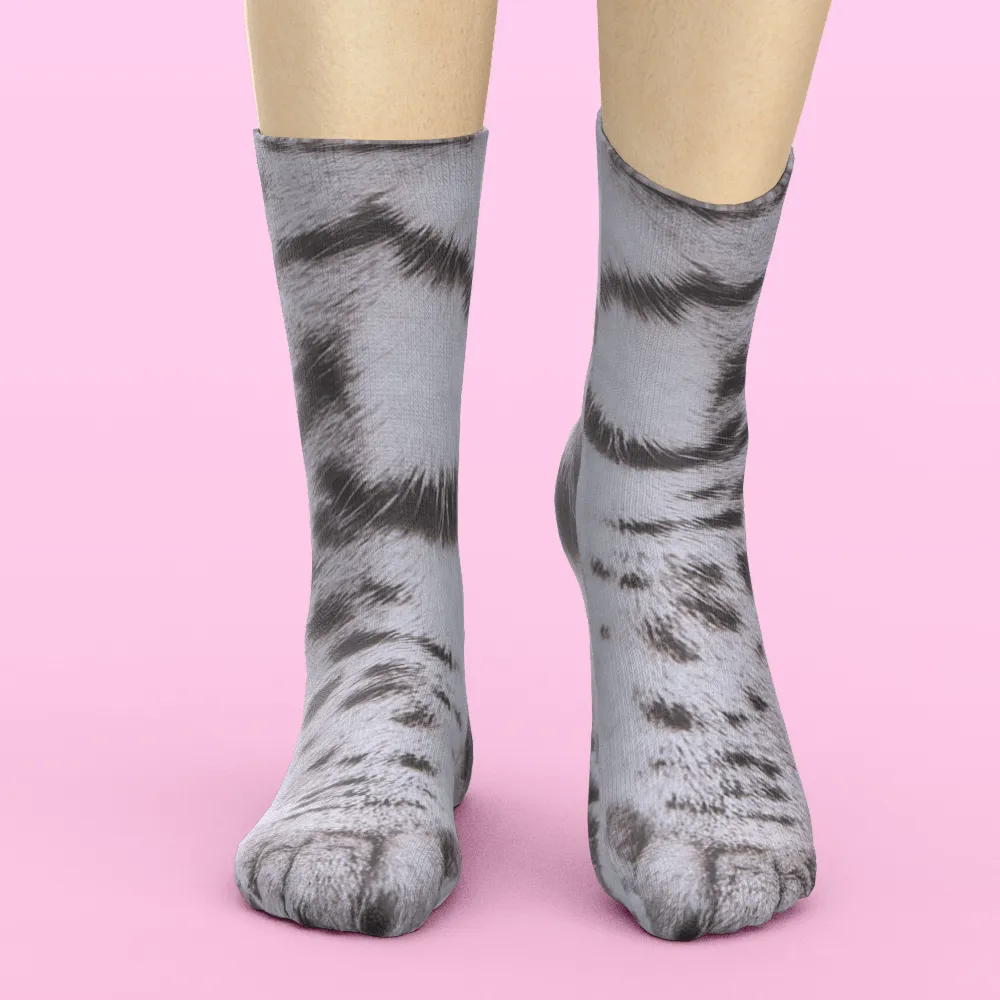 Funny 3D Print Animal Socks Feet Socks Funny Socks Gifts - Polar Bear Feet
