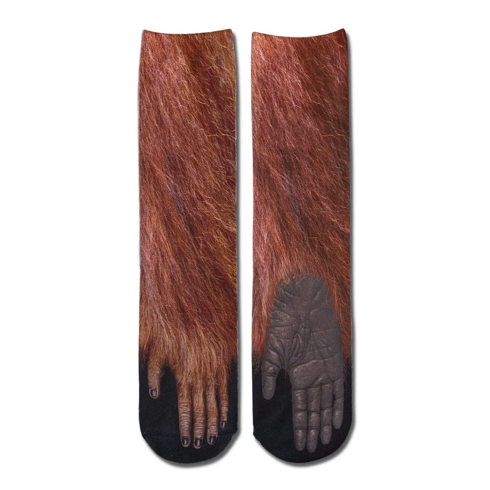 Funny 3D Print Animal Socks Feet Socks Funny Socks Gifts - Polar Bear Feet