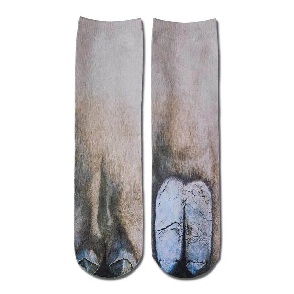Funny 3D Print Animal Socks Feet Socks Funny Socks Gifts - Polar Bear Feet