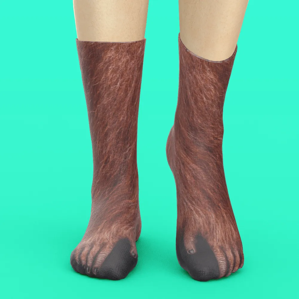 Funny 3D Print Animal Socks Feet Socks Funny Socks Gifts - Polar Bear Feet