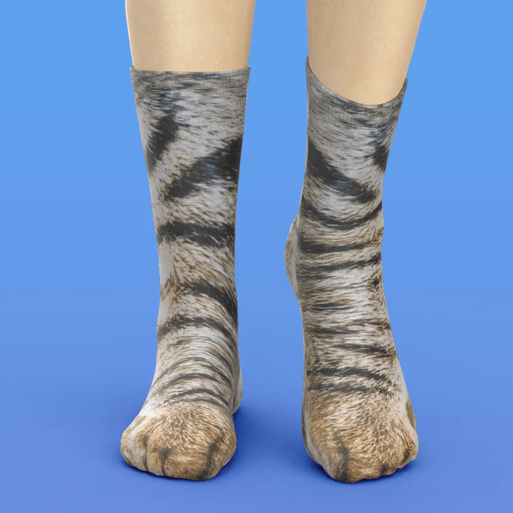 Funny 3D Print Animal Socks Feet Socks Funny Socks Gifts - Polar Bear Feet
