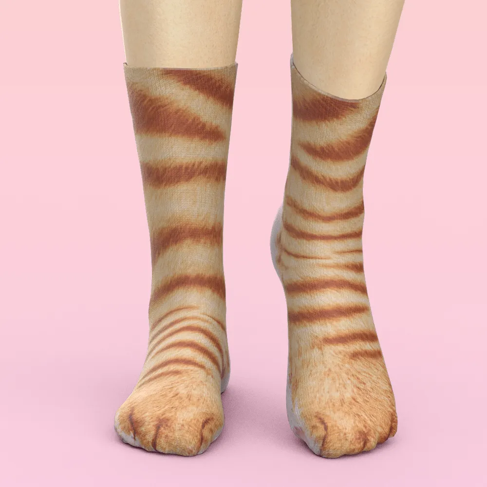 Funny 3D Print Animal Socks Feet Socks Funny Socks Gifts - Polar Bear Feet
