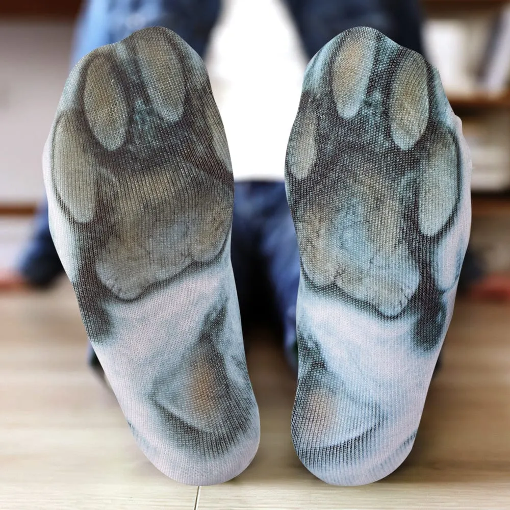 Funny 3D Print Animal Socks Feet Socks Funny Socks Gifts - Polar Bear Feet