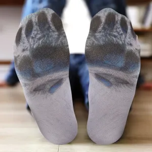 Funny 3D Print Animal Socks Feet Socks Funny Socks Gifts - Polar Bear Feet