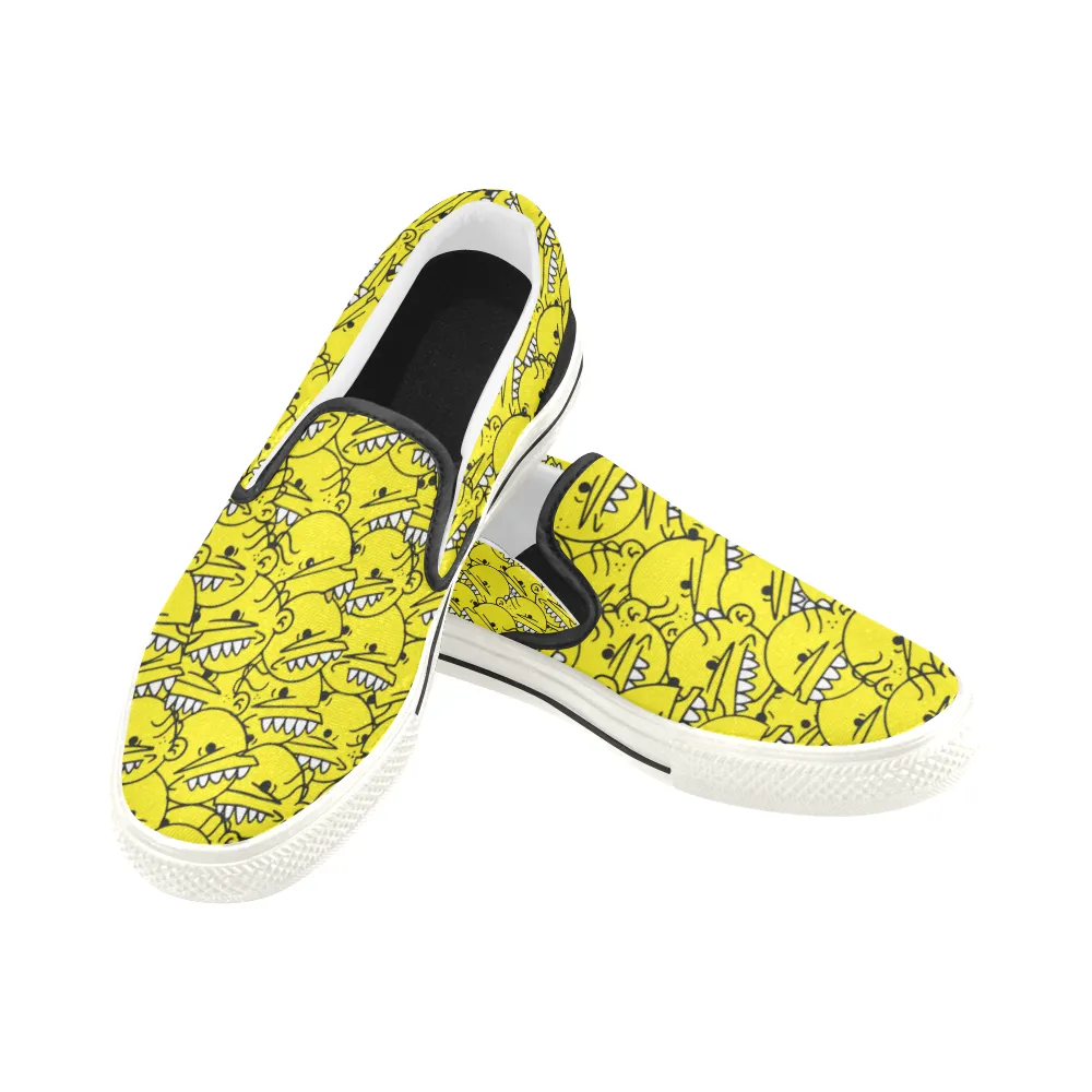 Goop Heads Solid Pattern Men's Canvas Slip On Sneaker