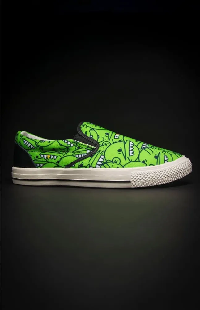 Goop Heads Solid Pattern Men's Canvas Slip On Sneaker