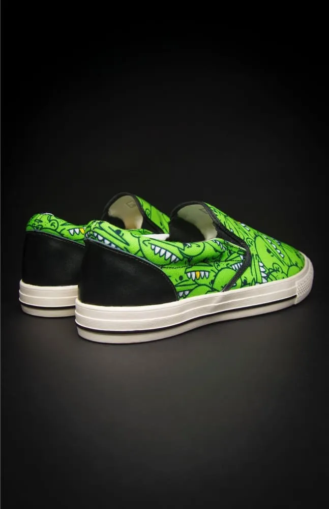 Goop Heads Solid Pattern Men's Canvas Slip On Sneaker