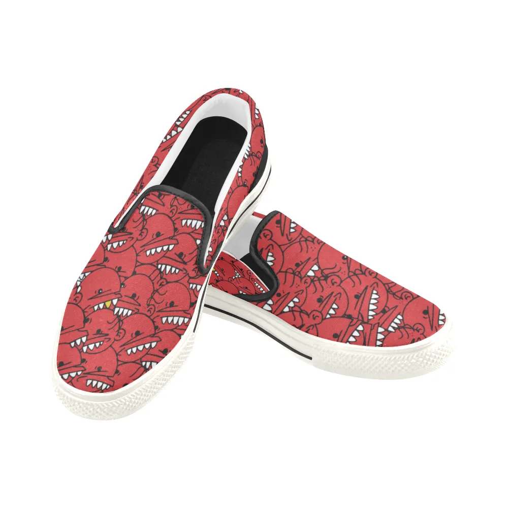 Goop Heads Solid Pattern Men's Canvas Slip On Sneaker