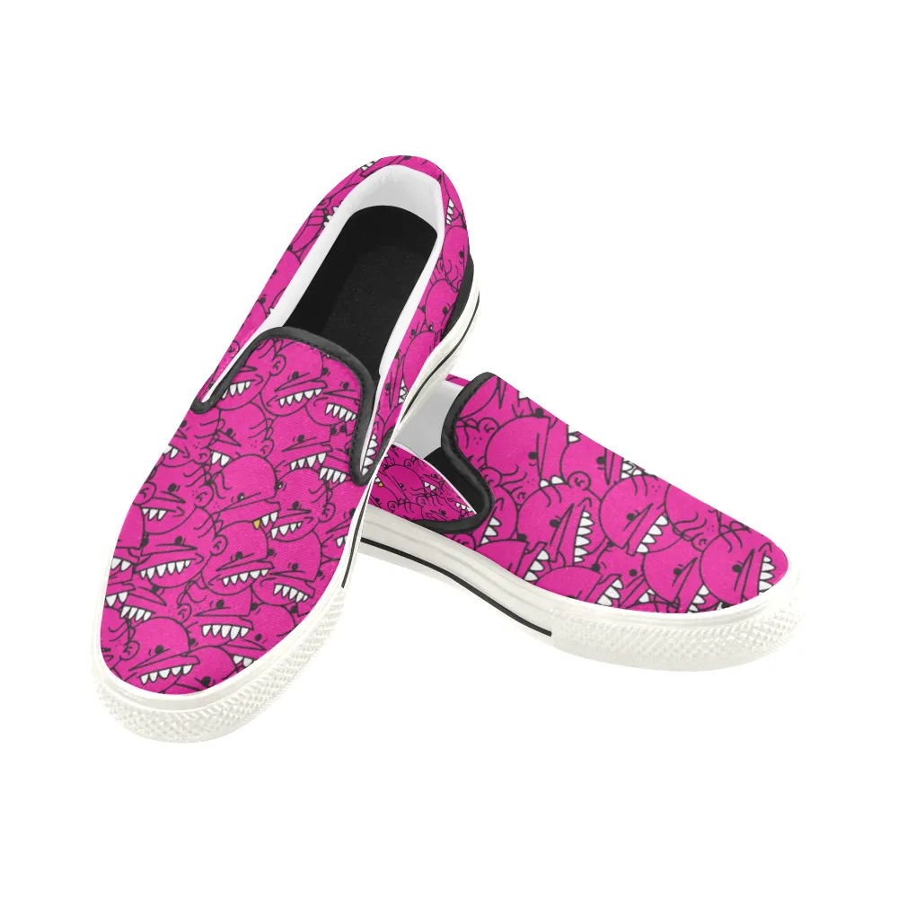 Goop Heads Solid Pattern Men's Canvas Slip On Sneaker
